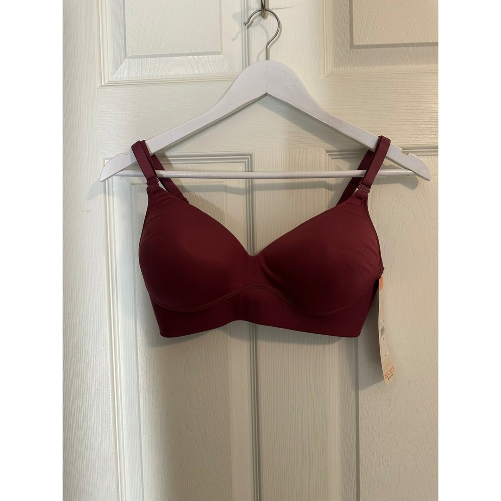 NWT Warners All You Need Wireless Bra 34D Rosewood Mauve Full Coverage Multi‎